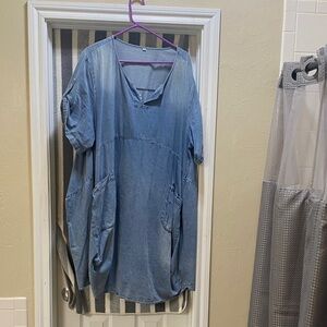 Casual Blue Denim Dress